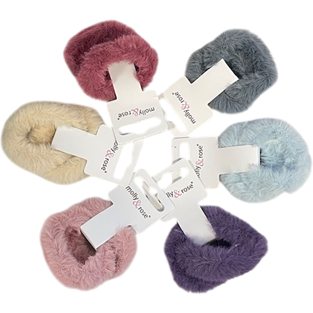 Molly And Rose  Faux Fur Fabric Scrunchies 9317