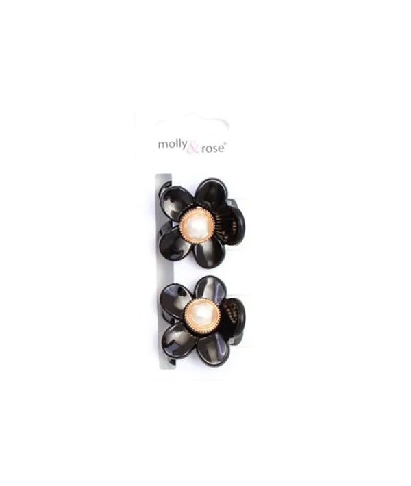 Molly And Rose  Flower Shaped Pearl Hair Clamps