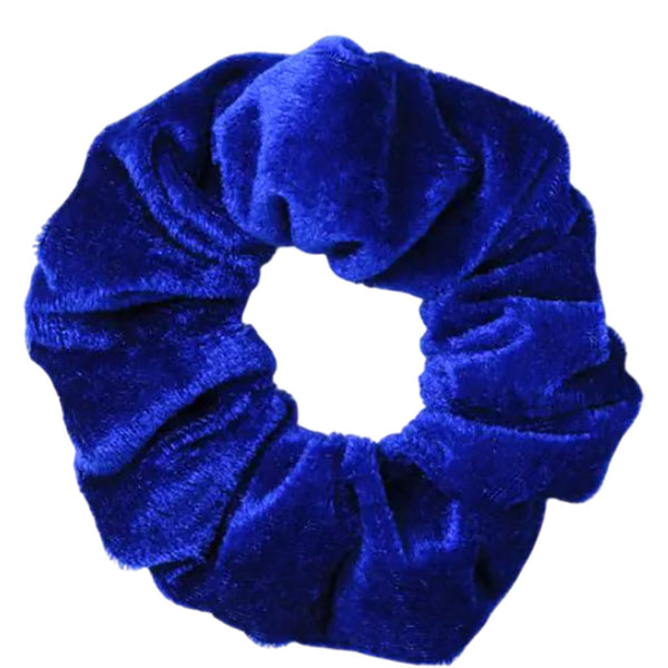 Molly And Rose  High Shine Royal Blue Velvet Large Scrunchie 9328