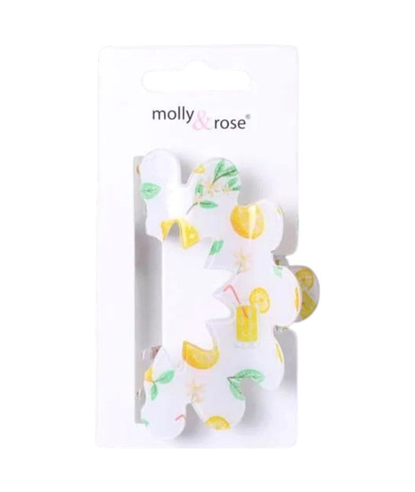 Molly And Rose  Lemon Print Zigzag Clamp 9740