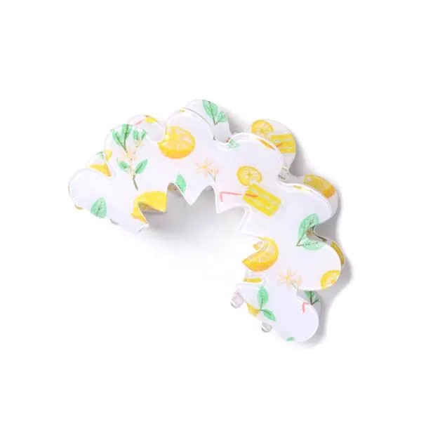 Molly And Rose  Lemon Print Zigzag Clamp 9740