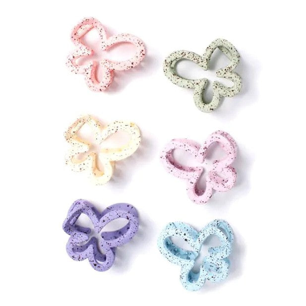 Molly And Rose  Open Butterfly Shaped Assorted Pastel Clamp