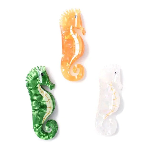 Molly And Rose  Pearlescent Seahorse Assorted Clamp 9735