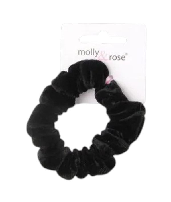 Molly And Rose  Small Black Velvet Scrunchie 7981