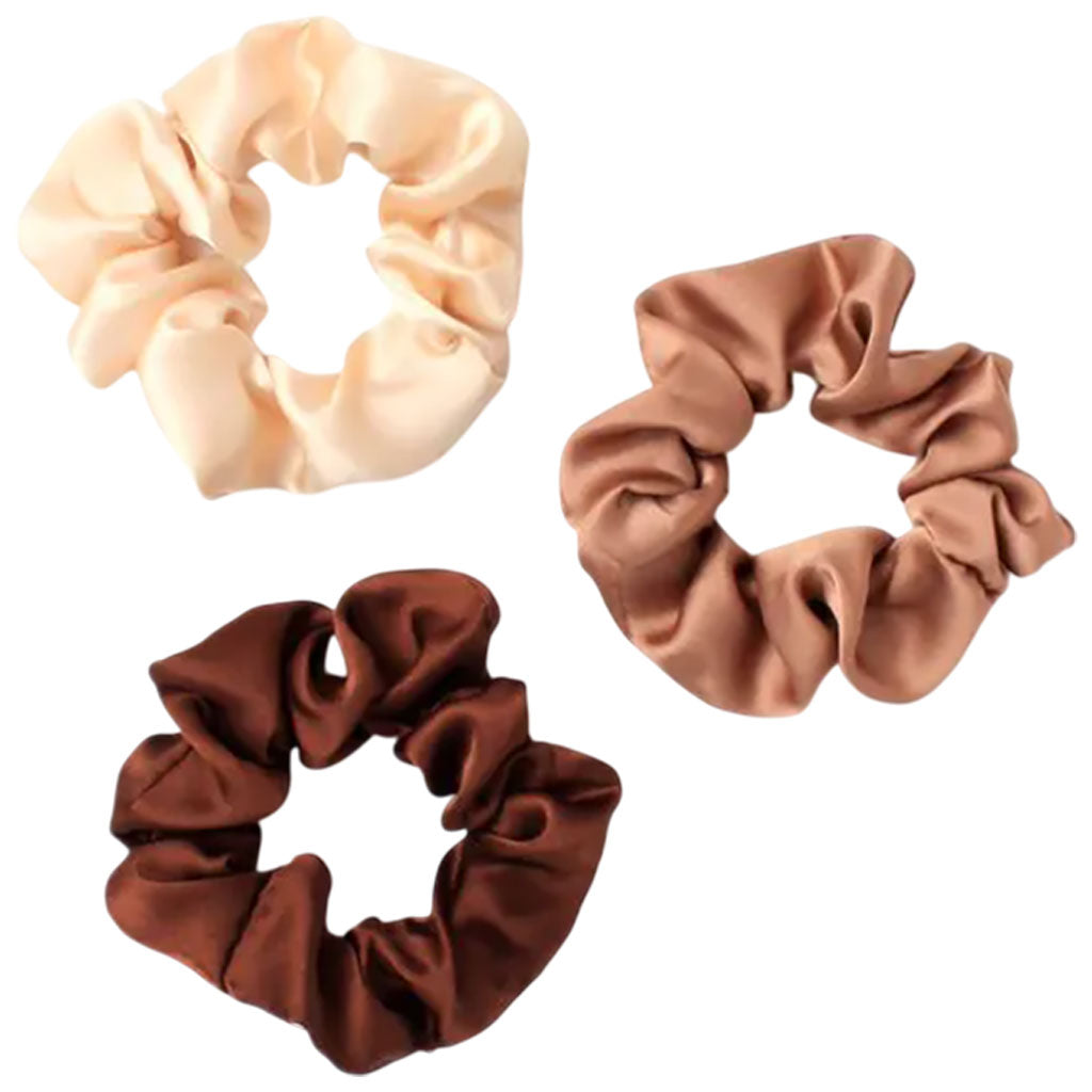 Molly And Rose  Small Three Tonal Brown Scrunchies 9427