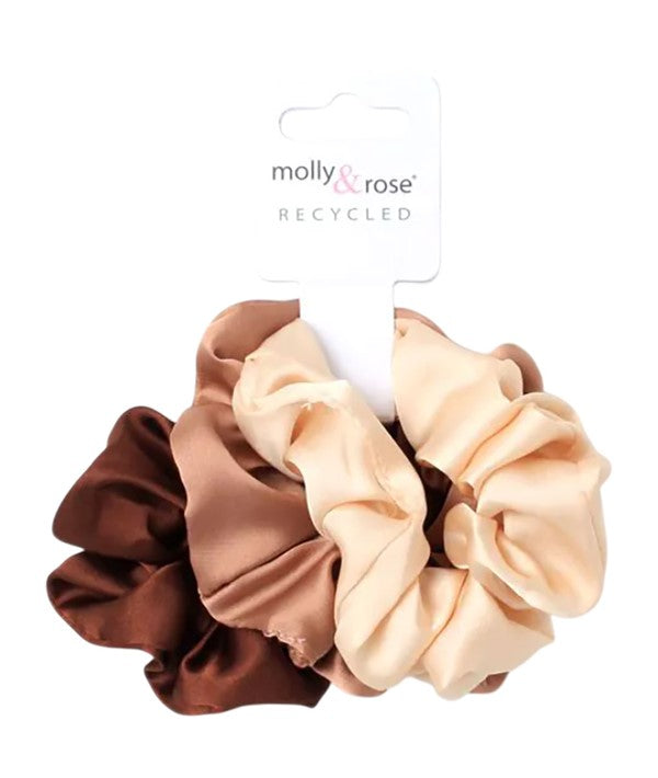 Molly And Rose  Small Three Tonal Brown Scrunchies 9427