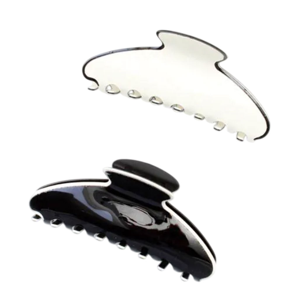 Molly And Rose  Black And Cream Contrast Trim Assorted Clamp 9693 