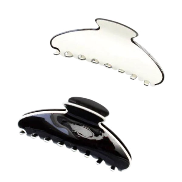 Molly And Rose  Black And Cream Contrast Trim Assorted Clamp 9693 