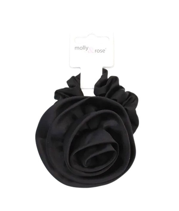 Molly And Rose  Small Satin Scrunchie With Layered Rose Motif 9711