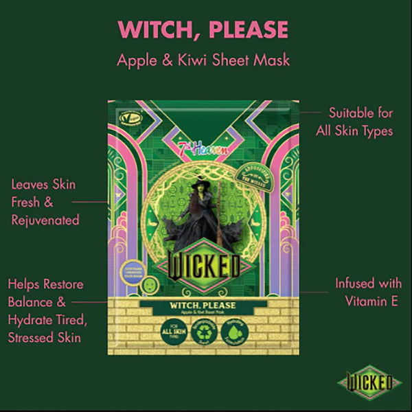 Montagne Jeunesse  7Th Heaven Wicked Witch Please Apple And Kiwi Sheet Mask