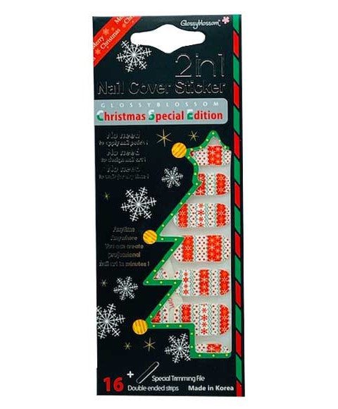 Nazila Glossy Blossom 2 In 1 Nail Cover  Christmas Sticker 