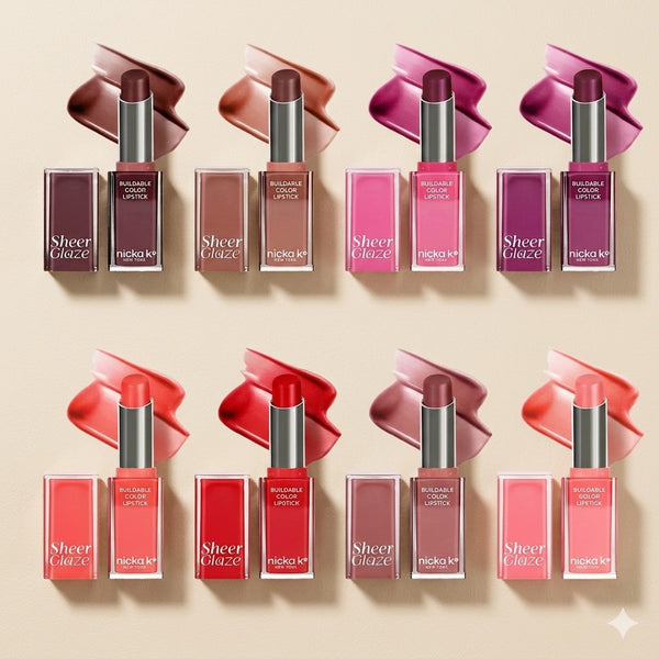 NICKA K Newyork Sheer Glaze Buildable Color Lipstick