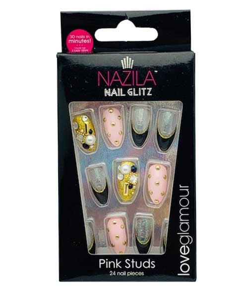 Nazila Nail Glitz Love Glamour Pink Studs