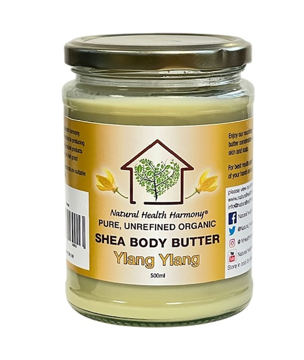 Natural Health Harmony  Pure Unrefined Organic Shea Body Butter With Ylang Ylang