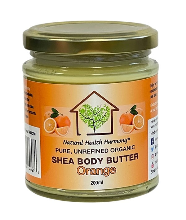 Natural Health Harmony  Pure Unrefined Organic Shea Body Butter With Orange