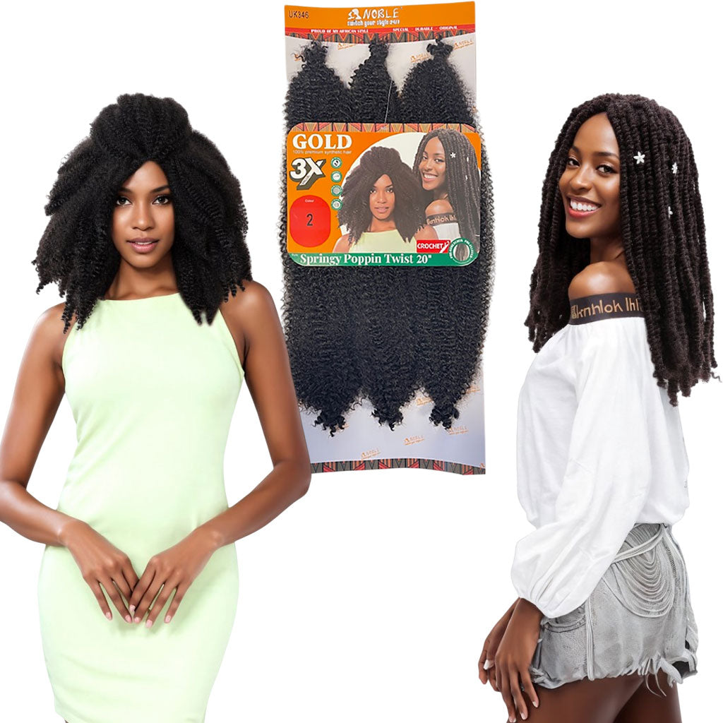 Sleek Noble Gold Synthetic 3X Springy Poppin Twist Braids