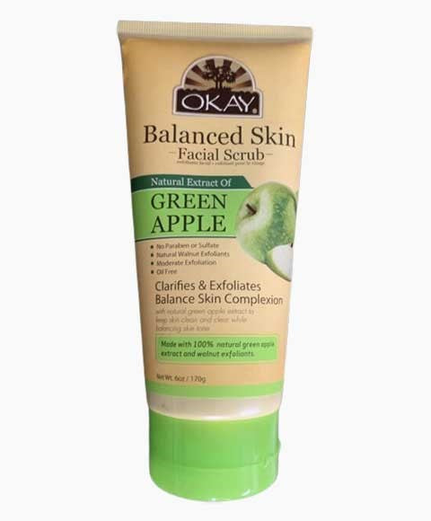 Okay  Pure Naturals Balanced Skin Green Apple Facial Scrub