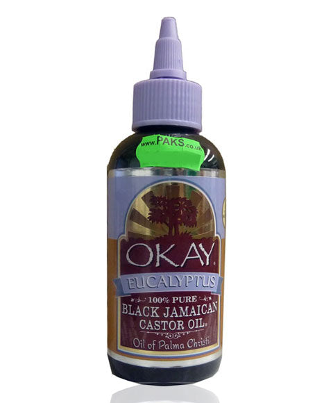 XBI OKAY 100 Percent Pure Black Jamaican Castor Oil With Eucalyptus