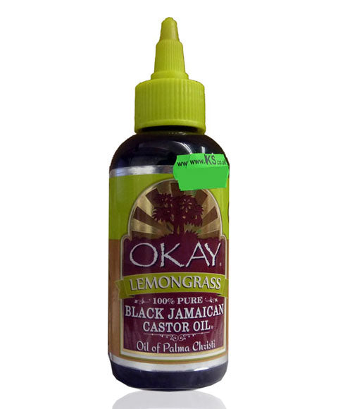 XBI OKAY 100 Percent Pure Black Jamaican Castor Oil With Lemongrass