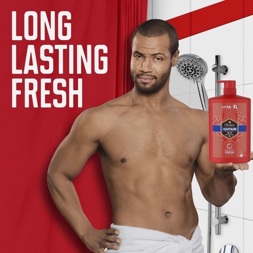 Old Spice  3 In 1 Captain Body Hair Face Wash