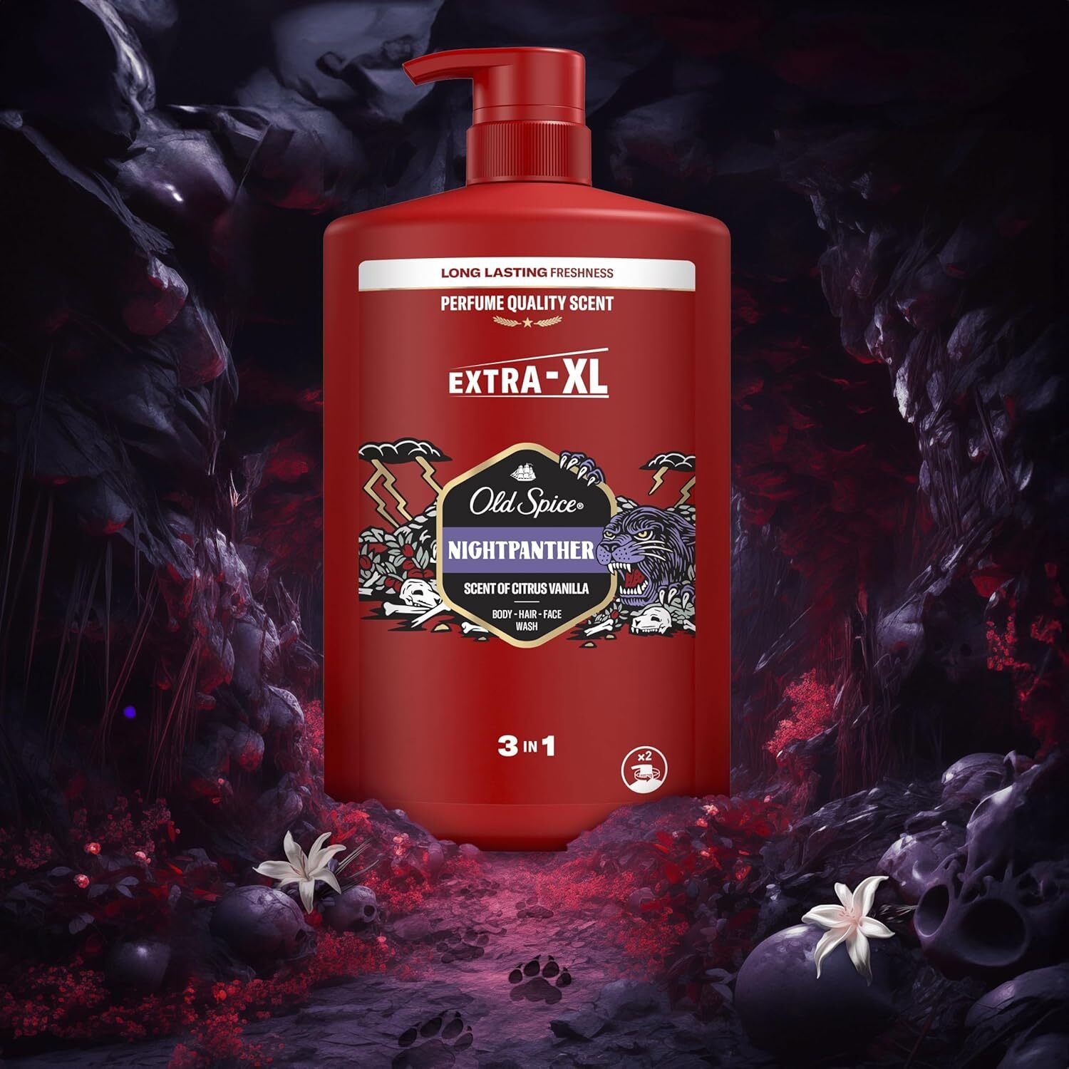 Old Spice  Night Panther 3 In 1 Body Hair Face Wash