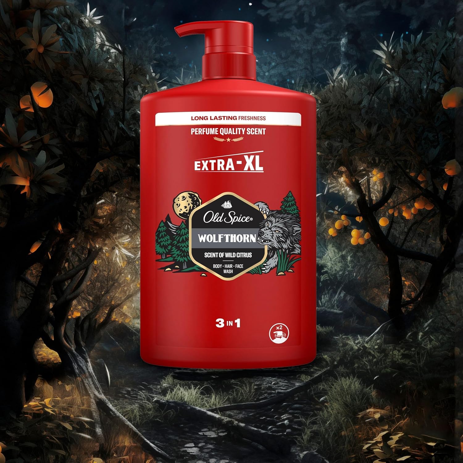 Old Spice  Wolfthorn 3 In 1 Body Hair Face Wash Extra XL