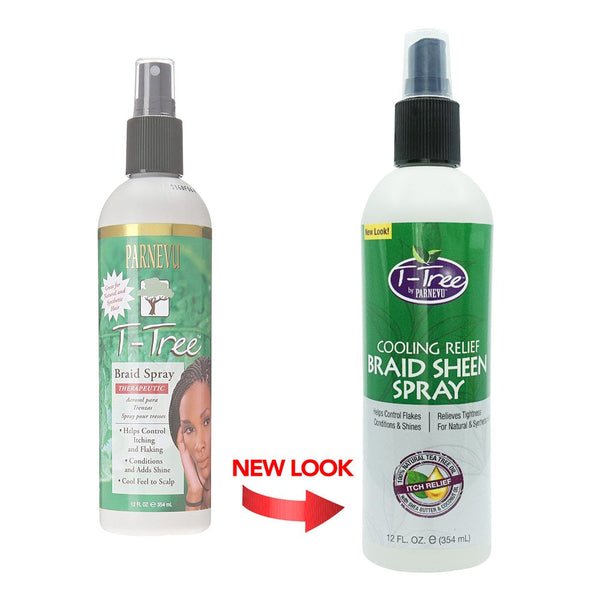 Parnevu T Tree Cooling Relief Braid Sheen Spray 354ml - Afro Hair Boutique