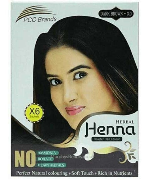 PCC Brands  Dark Brown Herbal Henna Powder Hair Color