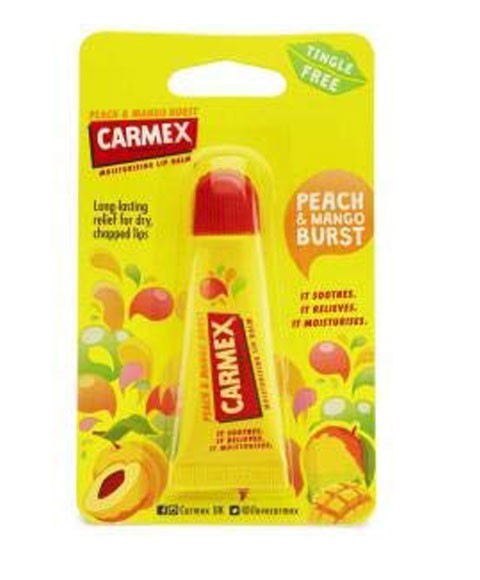Carma Laboratories Carmex Moisturising Lip Balm Tube Peach And Mango Burst
