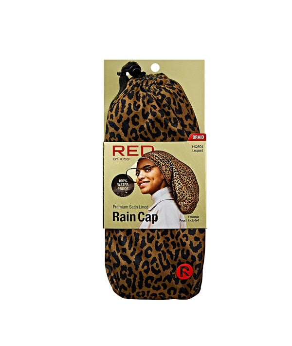Red By Kiss Premium Satin Lined Braid Rain Cap HQ504 Leopard