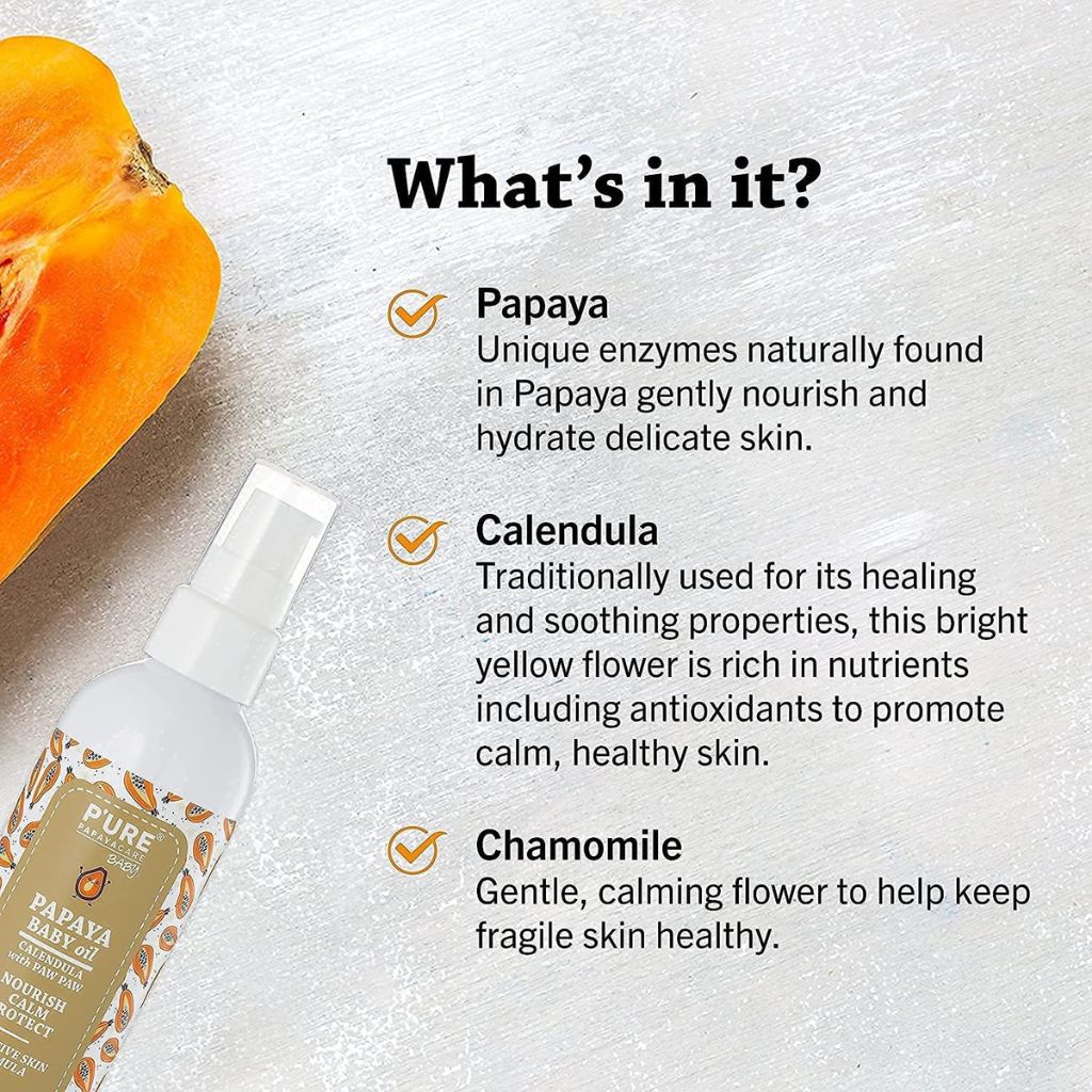 Pure Papayacare  Baby Papaya Calendula With Paw Paw Baby Oil