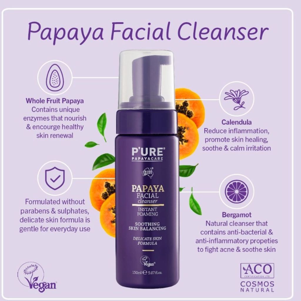 Pure Papayacare  Papaya Facial Instant Foaming Cleanser