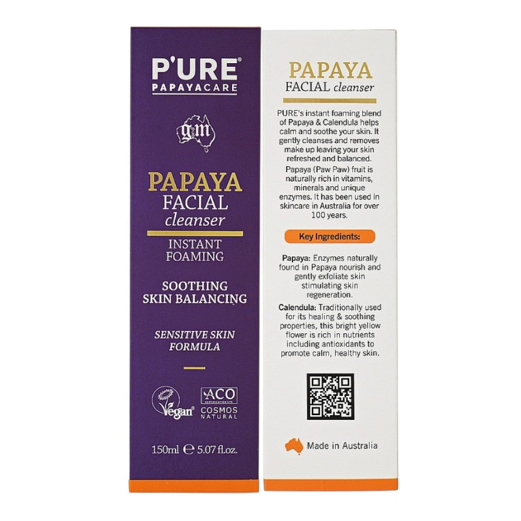 Pure Papayacare  Papaya Facial Instant Foaming Cleanser