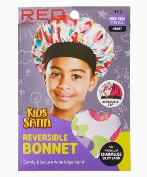 Red By Kiss  Kids Satin Reversible Bonnet Heart HJ12