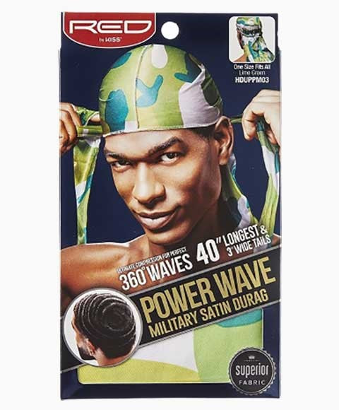 Red By Kiss  Power Wave Military Satin Durag HDUPPM03