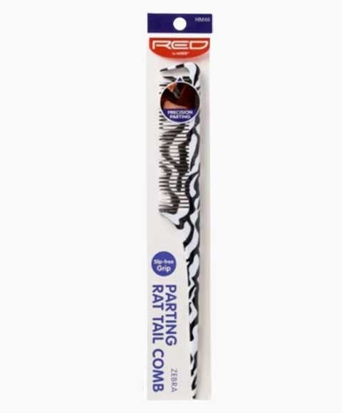Red By Kiss  Parting Rat Tail Comb Zebra HM46