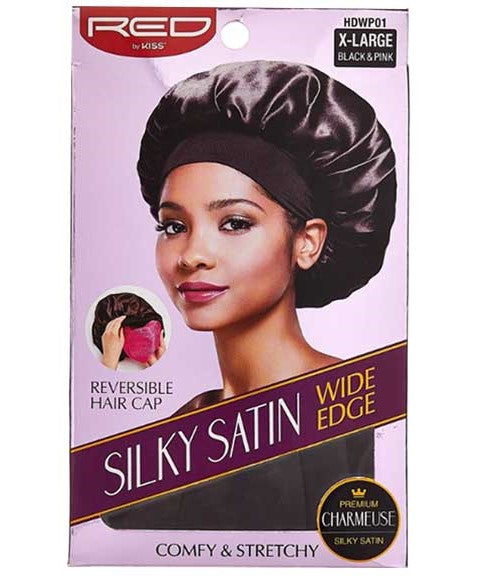 Red By Kiss Silky Satin Wide Edge HDWP01 Black And Pink