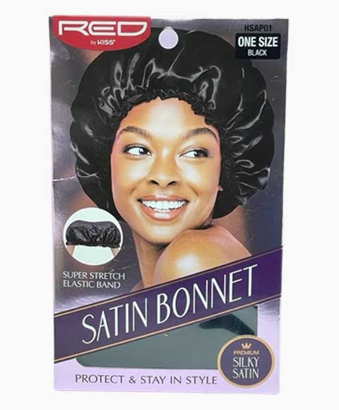 Red By Kiss Silky Satin Bonnet HSAP01 Black