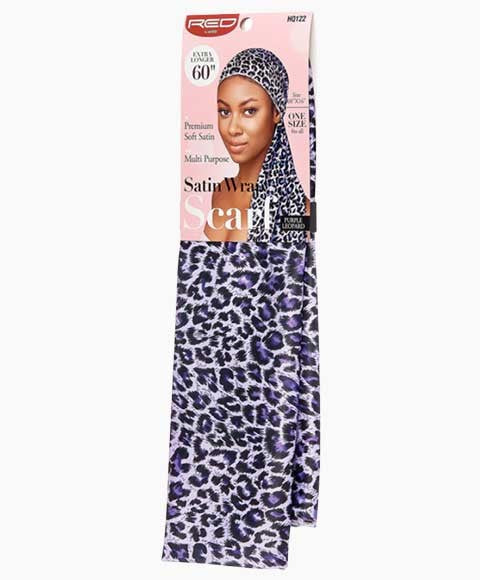 Red By Kiss Satin Wrap Multi Purpose Purple Leopard Scarf HQ122