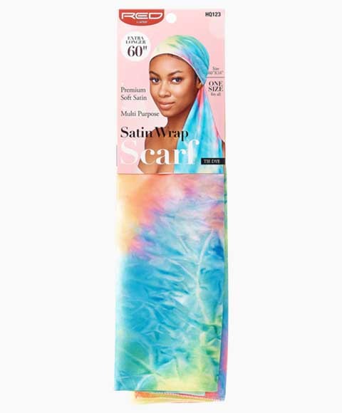 Red By Kiss Satin Wrap Multi Purpose Scarf Tie Dye HQ123