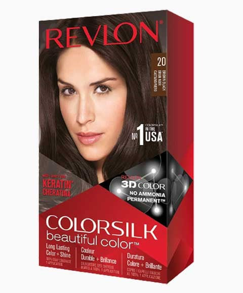 Revlon Colorsilk Beautiful Color Permanent Hair Color 20 Brown Black