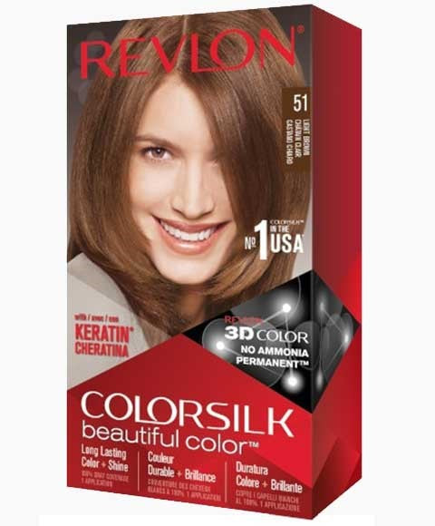 Revlon Colorsilk Beautiful Color Permanent Hair Color 51 Light Brown