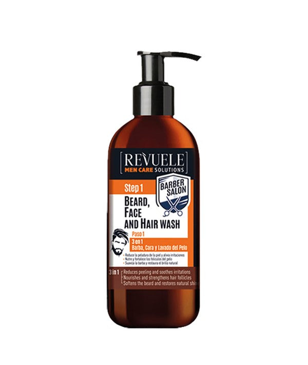Revuele   Men Care Solutions 3 In 1 Beard Face And Hair Wash