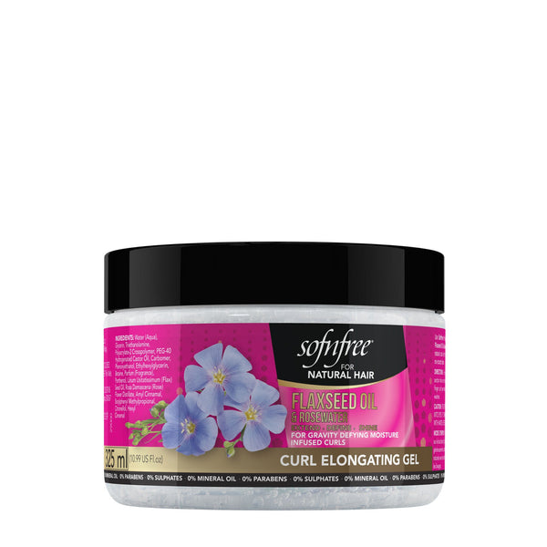 Sof N Free Flaxseed Oil And Rose Water Curl Elongating Gel 325ml - Afro Hair Boutique
