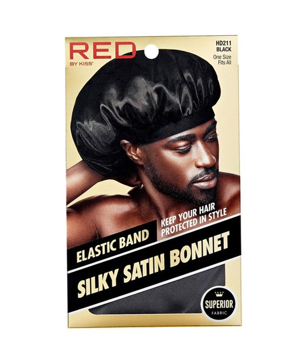 Red By Kiss  Elastic Band Silky Satin Bonnet HD211 Black