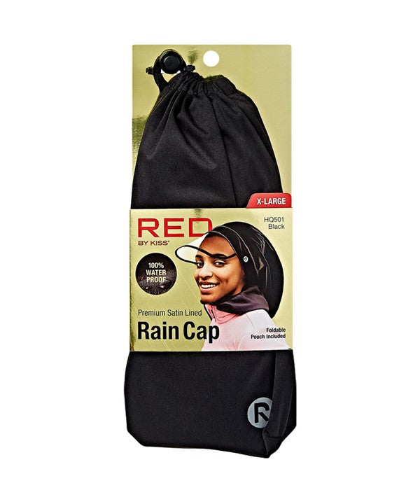 Red By Kiss Premium Satin Lined Braid Rain Cap HQ503 Black