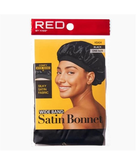 Red By Kiss Wide Band Satin Bonnet Black HSA04