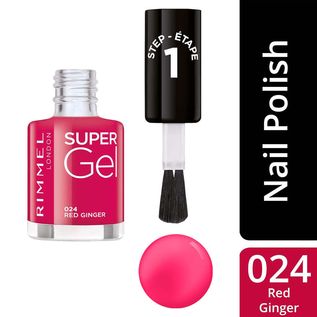 Rimmel  Super Gel Nail Step 1 Varnish 024 Red Ginger
