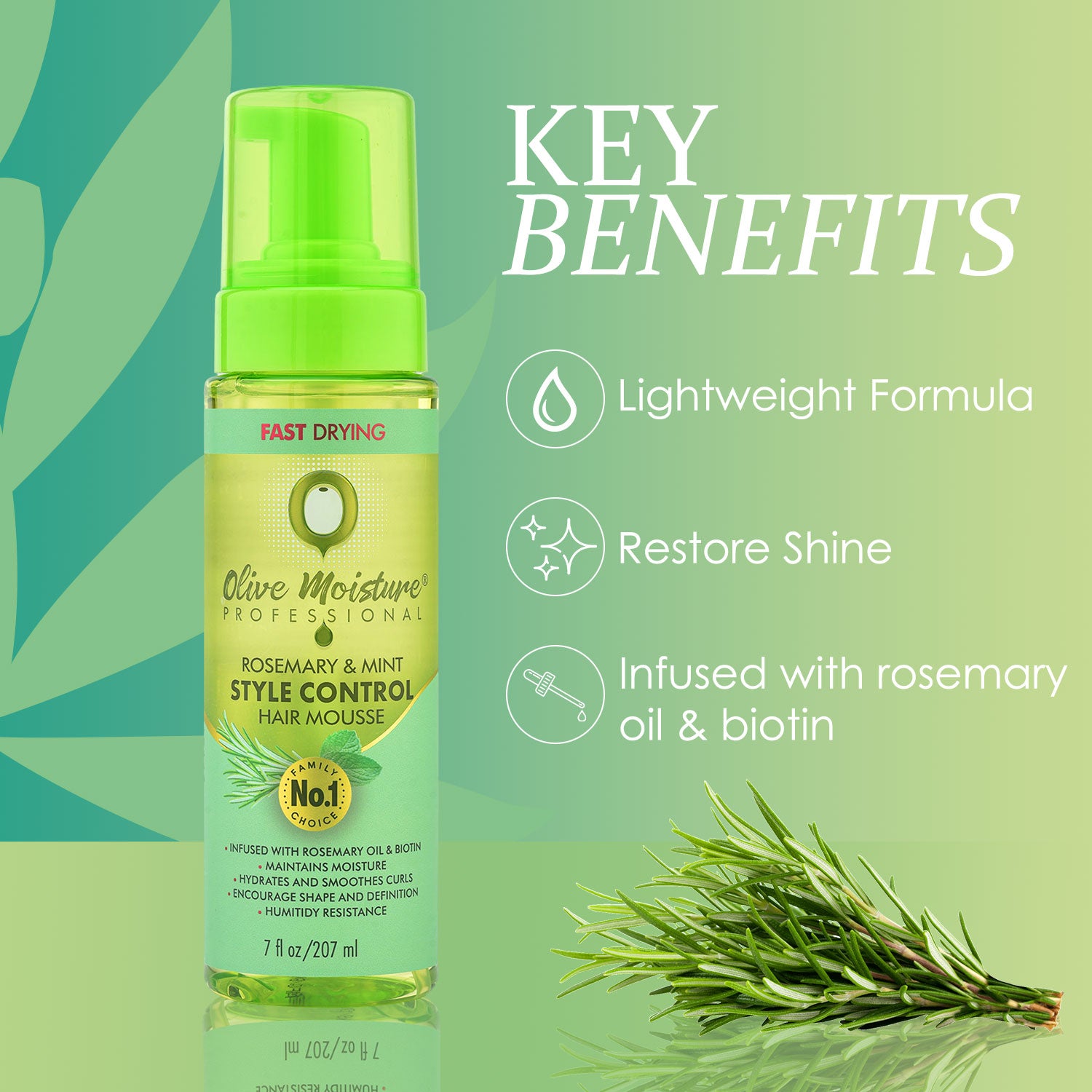 Olive Moisture Professional Rosemary And Mint Style Control Hair Mousse 207ml