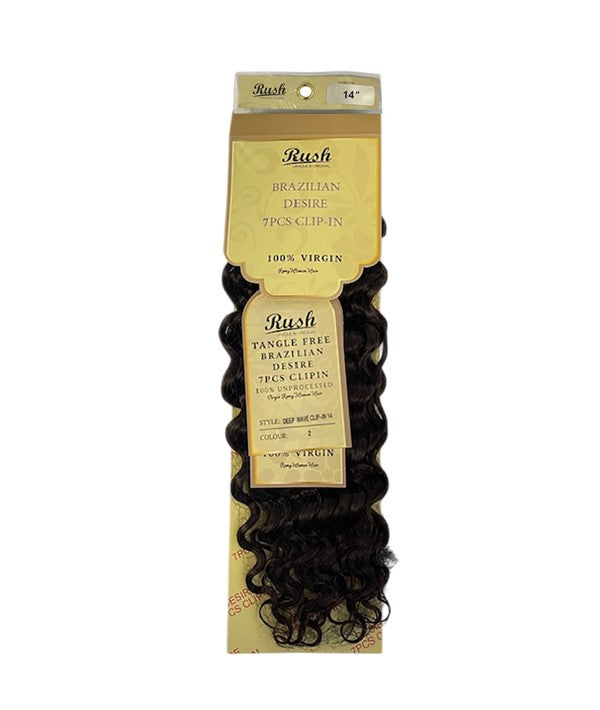 Rush Brazilian Desire Deep Wave 7 Pcs Clip In Extensions
